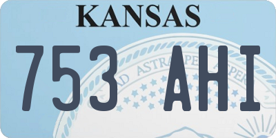 KS license plate 753AHI