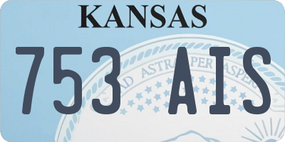 KS license plate 753AIS