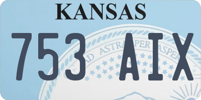 KS license plate 753AIX