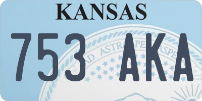 KS license plate 753AKA