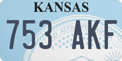 KS license plate 753AKF