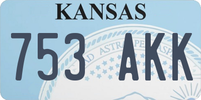 KS license plate 753AKK
