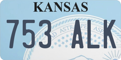 KS license plate 753ALK