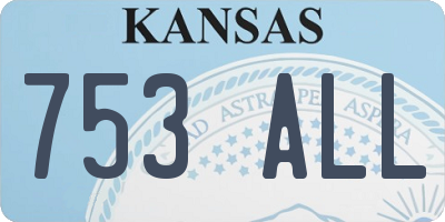KS license plate 753ALL