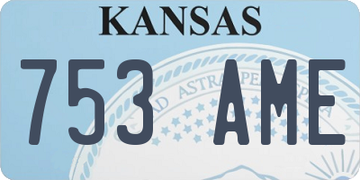 KS license plate 753AME