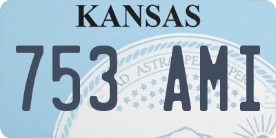 KS license plate 753AMI