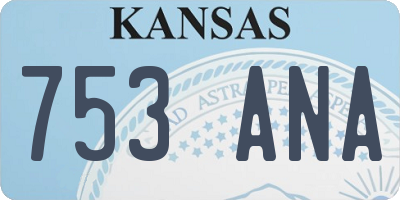 KS license plate 753ANA