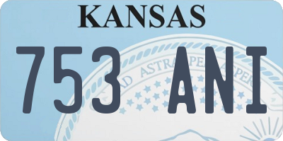 KS license plate 753ANI