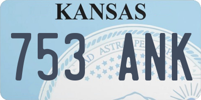 KS license plate 753ANK