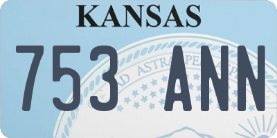 KS license plate 753ANN