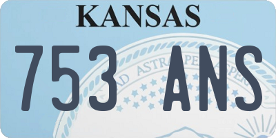 KS license plate 753ANS