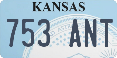 KS license plate 753ANT
