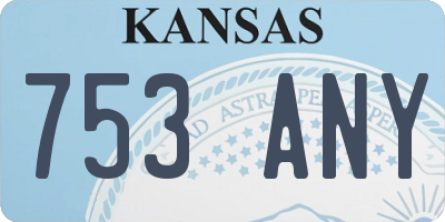 KS license plate 753ANY