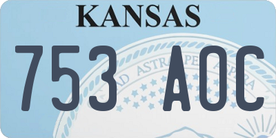 KS license plate 753AOC