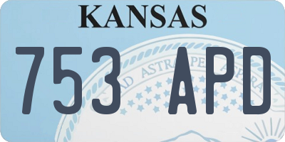 KS license plate 753APD