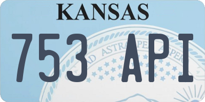 KS license plate 753API