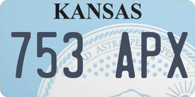 KS license plate 753APX