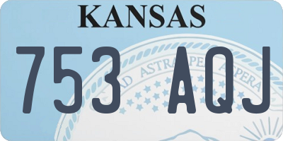 KS license plate 753AQJ