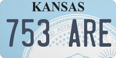 KS license plate 753ARE