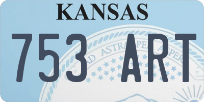 KS license plate 753ART