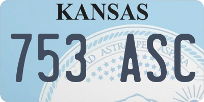 KS license plate 753ASC