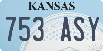 KS license plate 753ASY