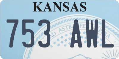 KS license plate 753AWL