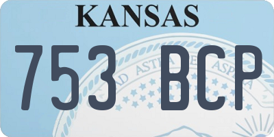 KS license plate 753BCP