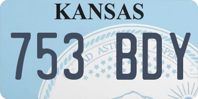 KS license plate 753BDY