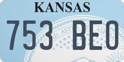 KS license plate 753BEO