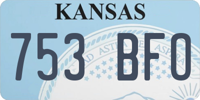 KS license plate 753BFO