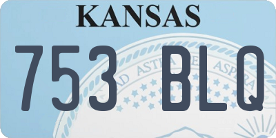 KS license plate 753BLQ