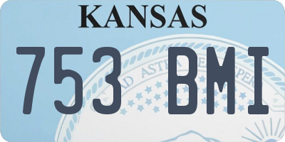 KS license plate 753BMI