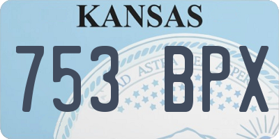 KS license plate 753BPX
