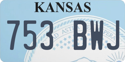 KS license plate 753BWJ