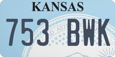 KS license plate 753BWK