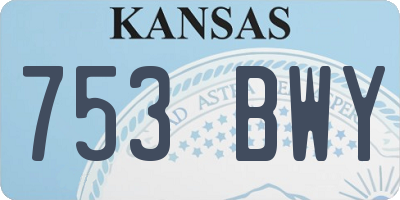 KS license plate 753BWY