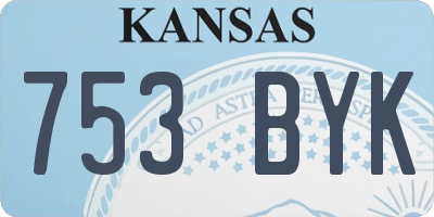 KS license plate 753BYK