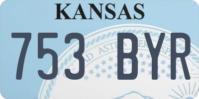 KS license plate 753BYR