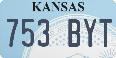 KS license plate 753BYT
