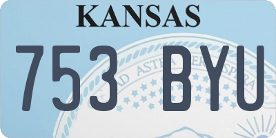 KS license plate 753BYU