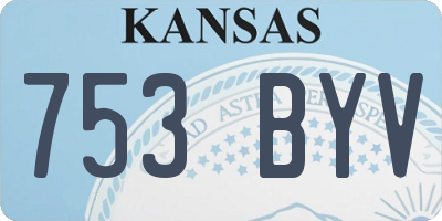 KS license plate 753BYV