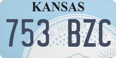 KS license plate 753BZC