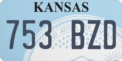 KS license plate 753BZD