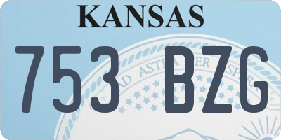 KS license plate 753BZG