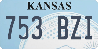 KS license plate 753BZI
