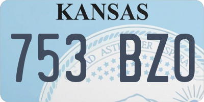 KS license plate 753BZO