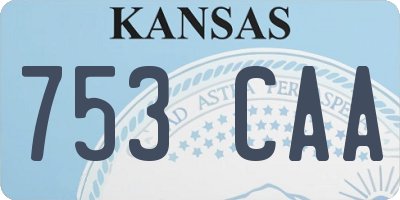 KS license plate 753CAA