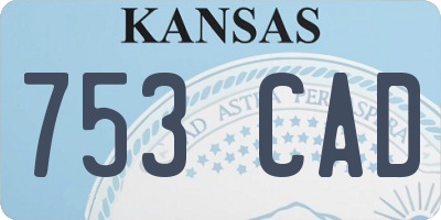 KS license plate 753CAD