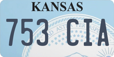KS license plate 753CIA